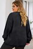 Picture of PLUS SIZE PLAIN BLACK SWEATSHIRT CORDED ROUND NECK